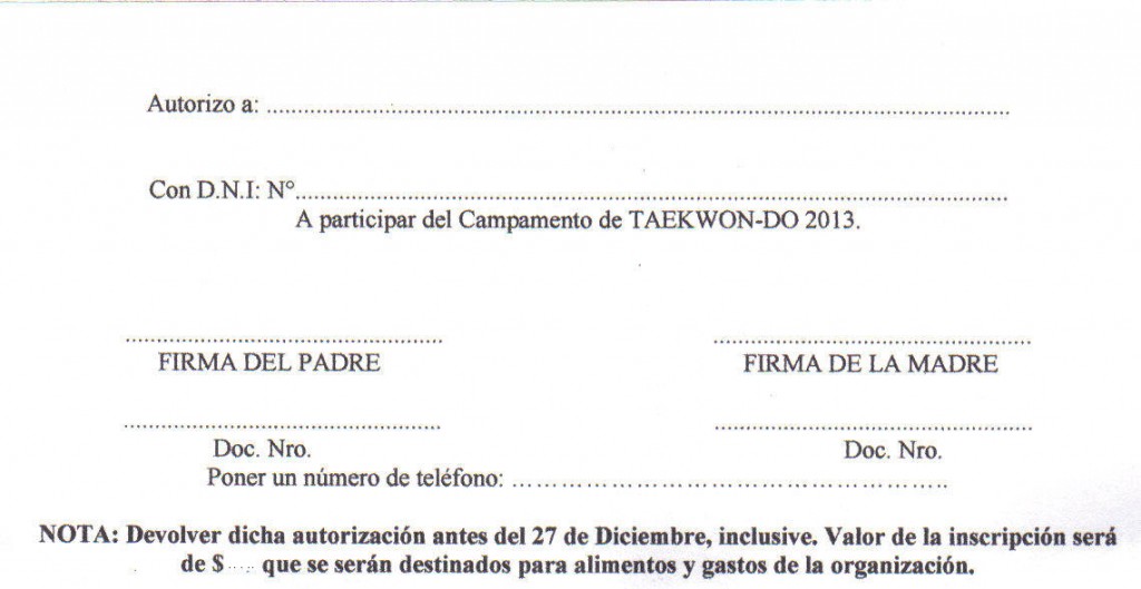 AUTORIZACION CAMPAMENTO